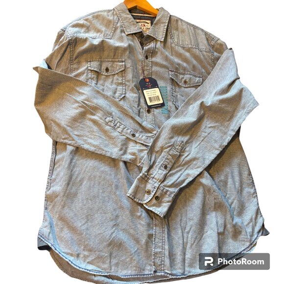 Thread & Cloth Mens Shirt Blue Jean Denim Button Up Long Sleeve XXL 100% Cotton - Picture 10 of 10